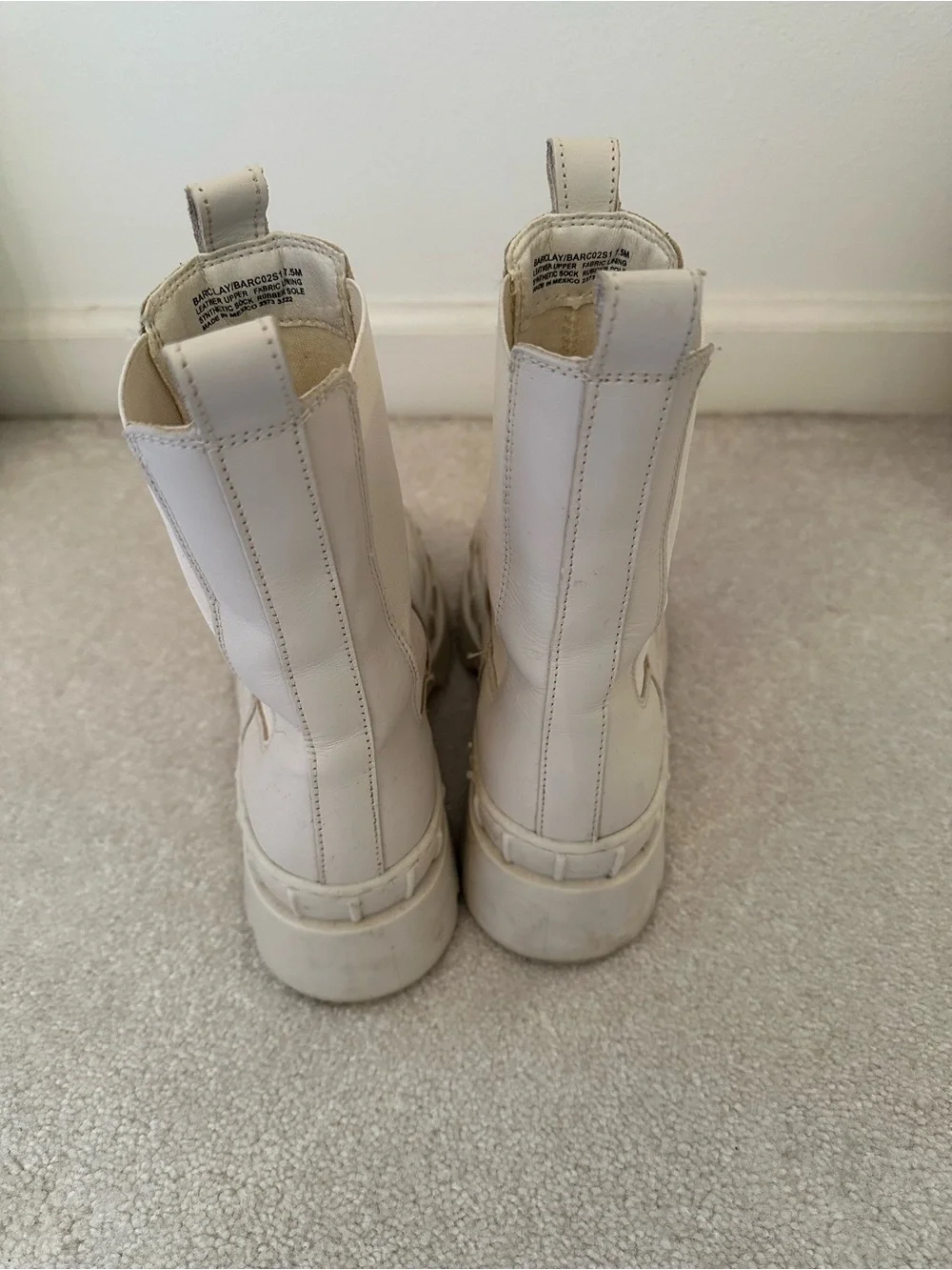 Steve Madden Cream Platform Chelsea Ankle Boots